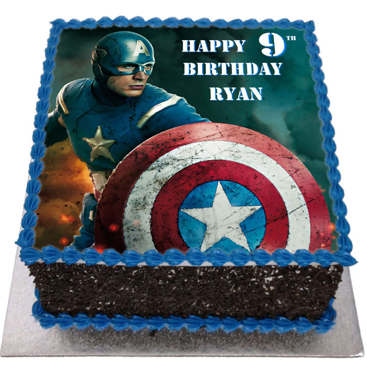 Captain America themed cake. order kids cake online – CAKE N CHILL DUBAI