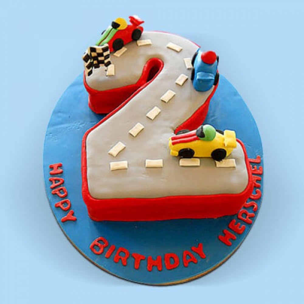 Number 1 Birthday Cake | Car Theme Cake