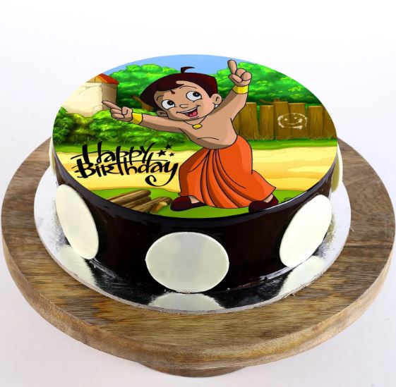 Buy Chhota Bheem Birthday Poster Cake Square Shape-Dholakpur Dhamaka