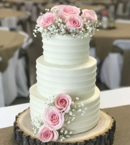 Romantic Lilac & Roses Theme Wedding Cake - Decorated - CakesDecor