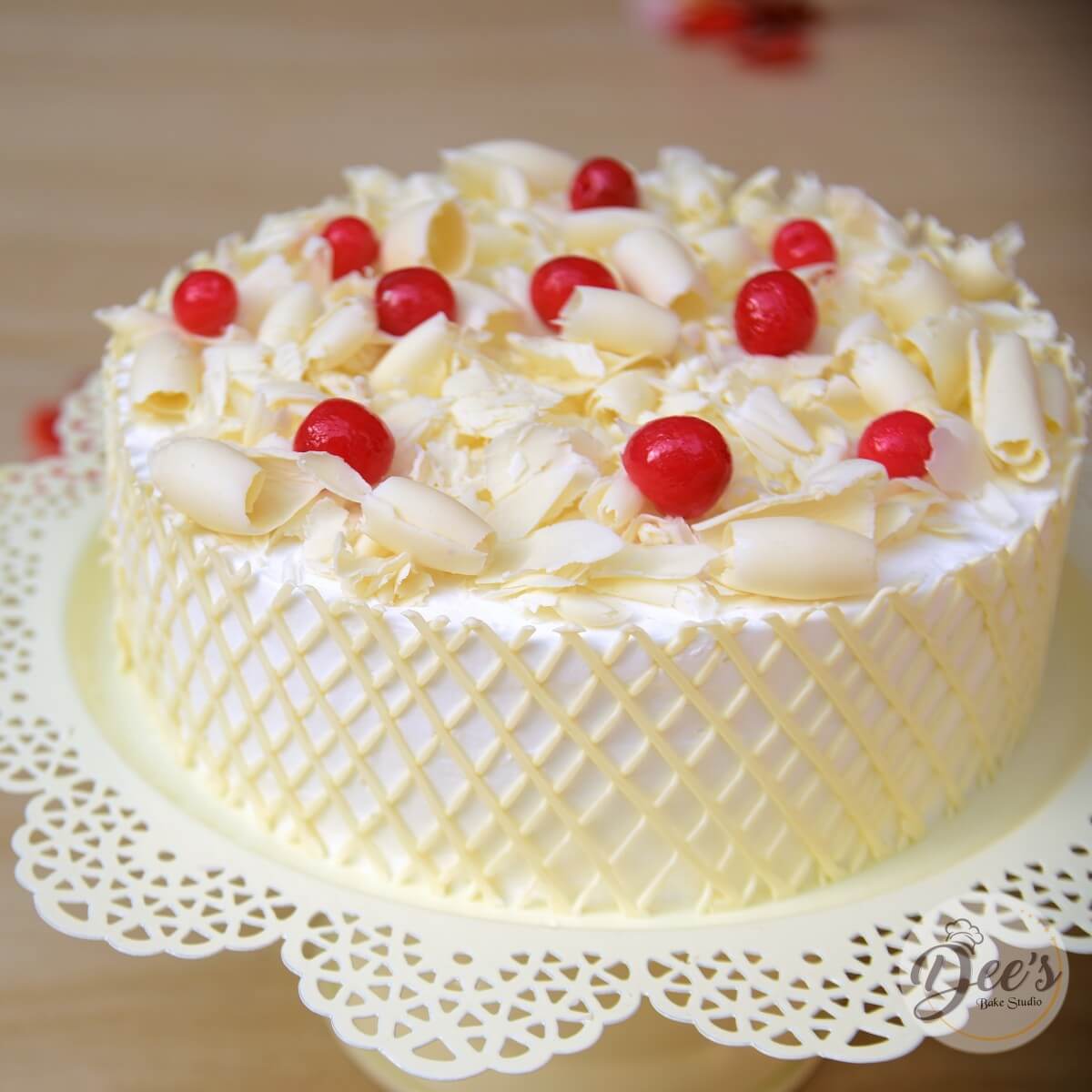 White Forest Cake Half kg. Buy White Forest Cake online - WarmOven